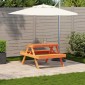 vidaXL Τραπέζι Πικνίκ Καφέ Κεριού 105x134x75 εκ. από Μασίφ Ξύλο Πεύκου
