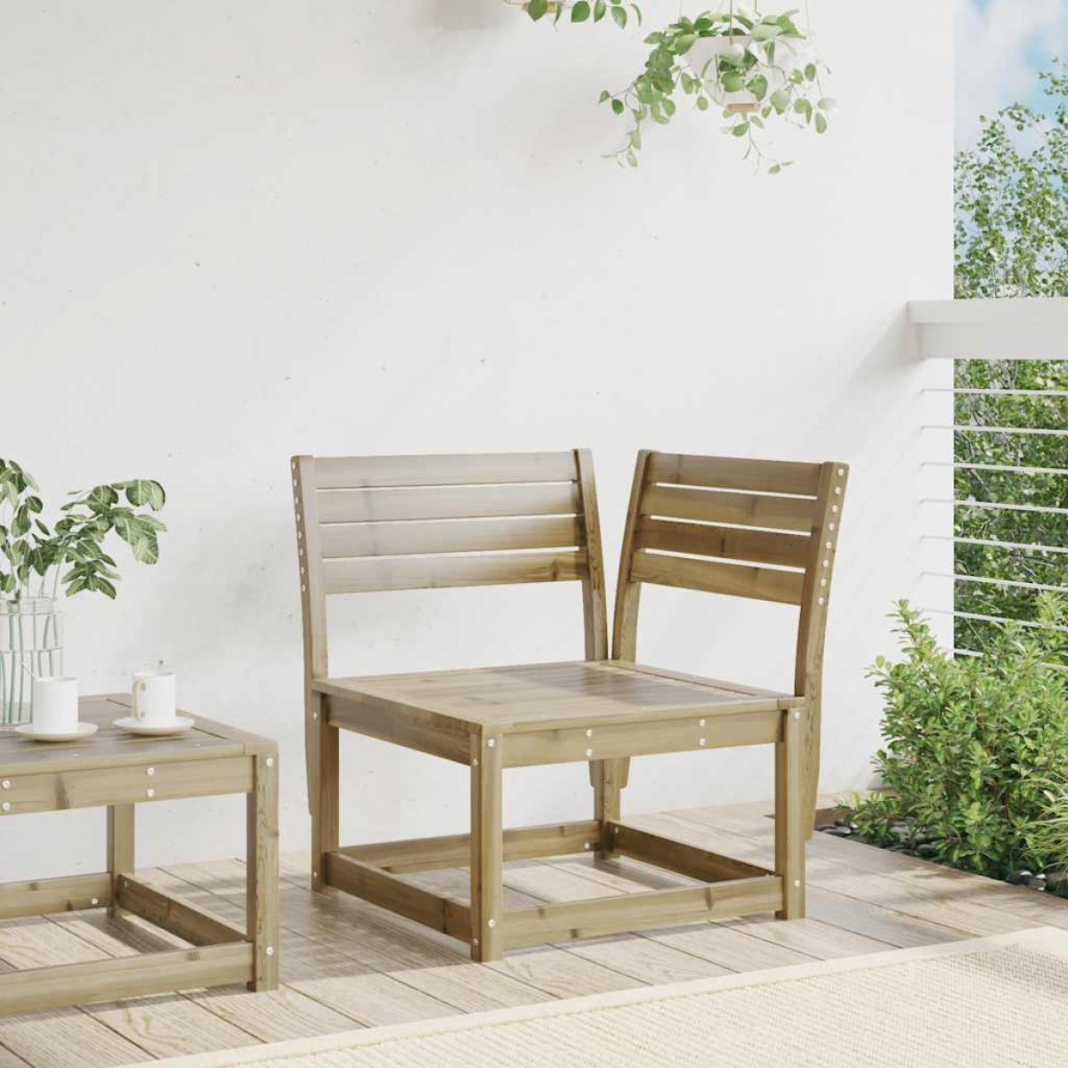 vidaXL Καναπές Κήπου Γωνιακός 73x73x78 εκ. Επεξ. Πεύκου