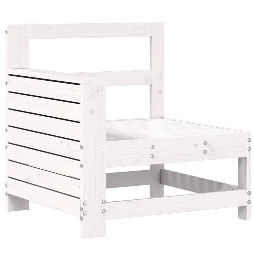 vidaXL Καναπές Κήπου με Μπράτσα Λευκό 69x62x70,5 εκ. Μασίφ Ξύλο Πεύκου
