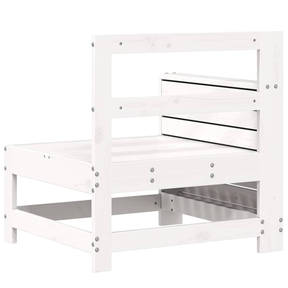 vidaXL Καναπές Κήπου με Μπράτσα Λευκό 69x62x70,5 εκ. Μασίφ Ξύλο Πεύκου