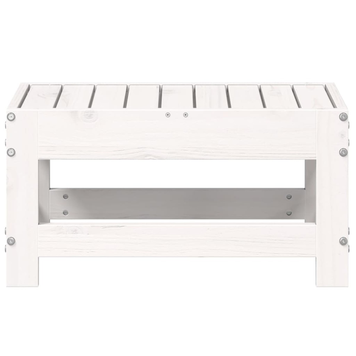 vidaXL Υποπόδιο Κήπου Λευκό 62x30x32 εκ. από Μασίφ Ξύλο Πεύκου