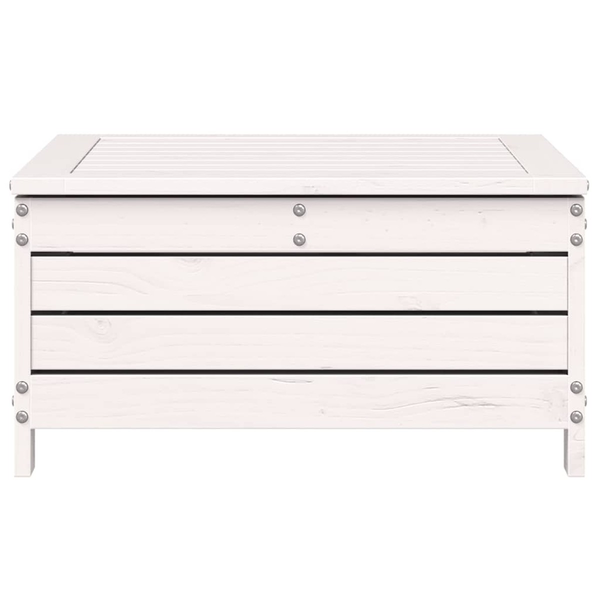 vidaXL Υποπόδιο Κήπου Λευκό 62x63,5x32 εκ. από Μασίφ Ξύλο Πεύκου