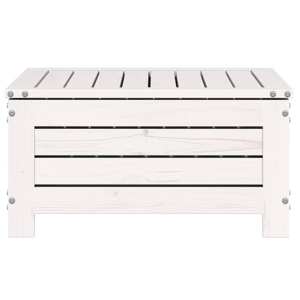vidaXL Υποπόδιο Κήπου Λευκό 62x63,5x32 εκ. από Μασίφ Ξύλο Πεύκου