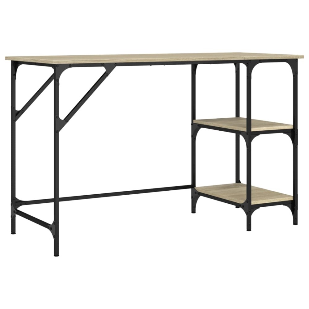 vidaXL Γραφείο Sonoma Δρυς 120x50x75 εκ. Μέταλλο & Επεξεργασμένο Ξύλο