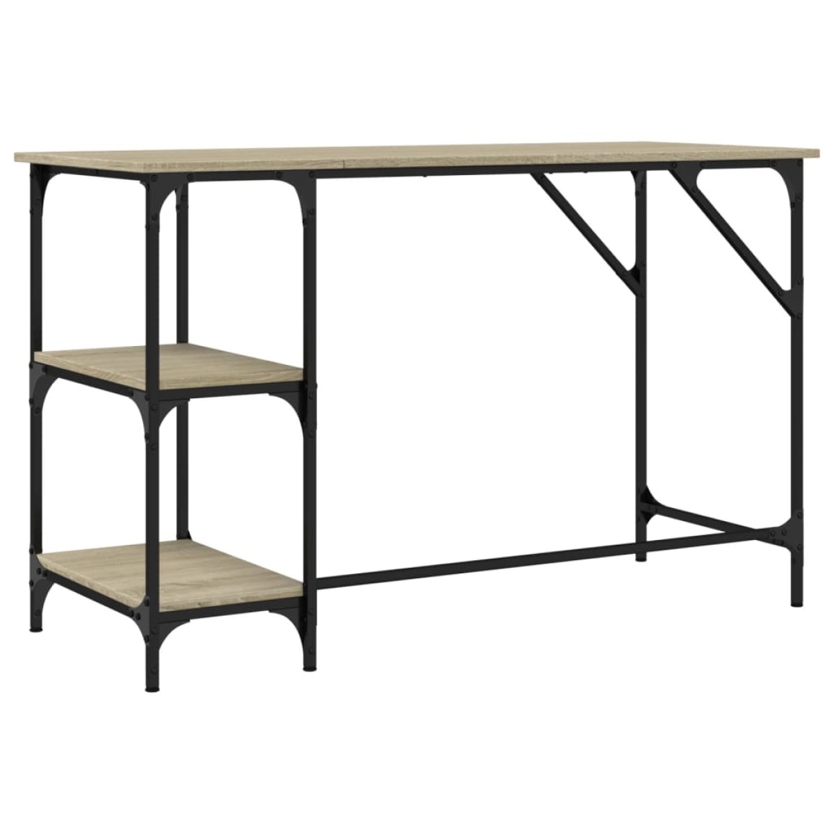 vidaXL Γραφείο Sonoma Δρυς 120x50x75 εκ. Μέταλλο & Επεξεργασμένο Ξύλο