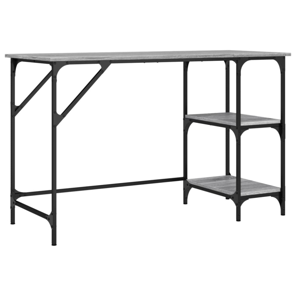 vidaXL Γραφείο Γκρι Sonoma 120x50x75 εκ. Μέταλλο & Επεξεργασμένο Ξύλο