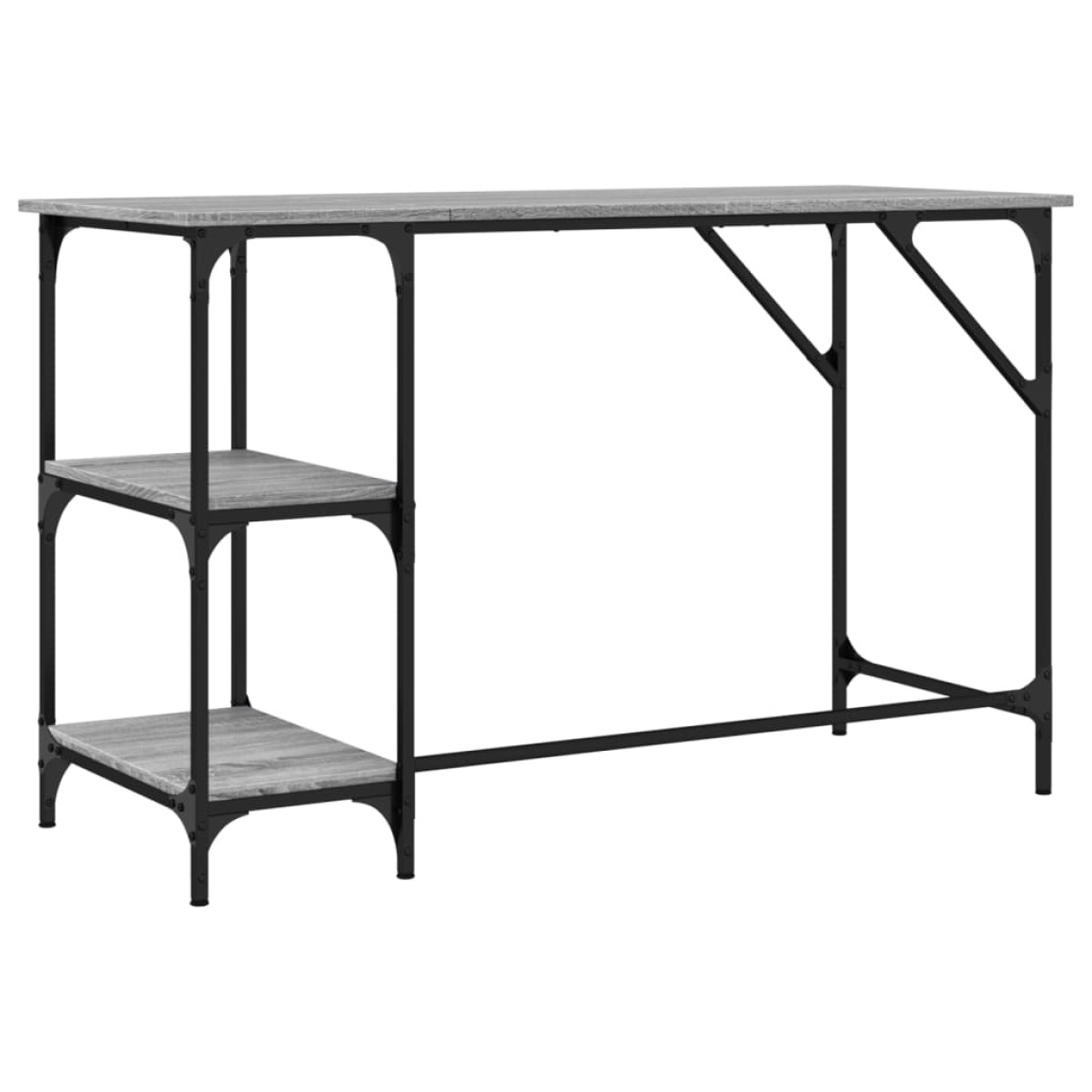vidaXL Γραφείο Γκρι Sonoma 120x50x75 εκ. Μέταλλο & Επεξεργασμένο Ξύλο