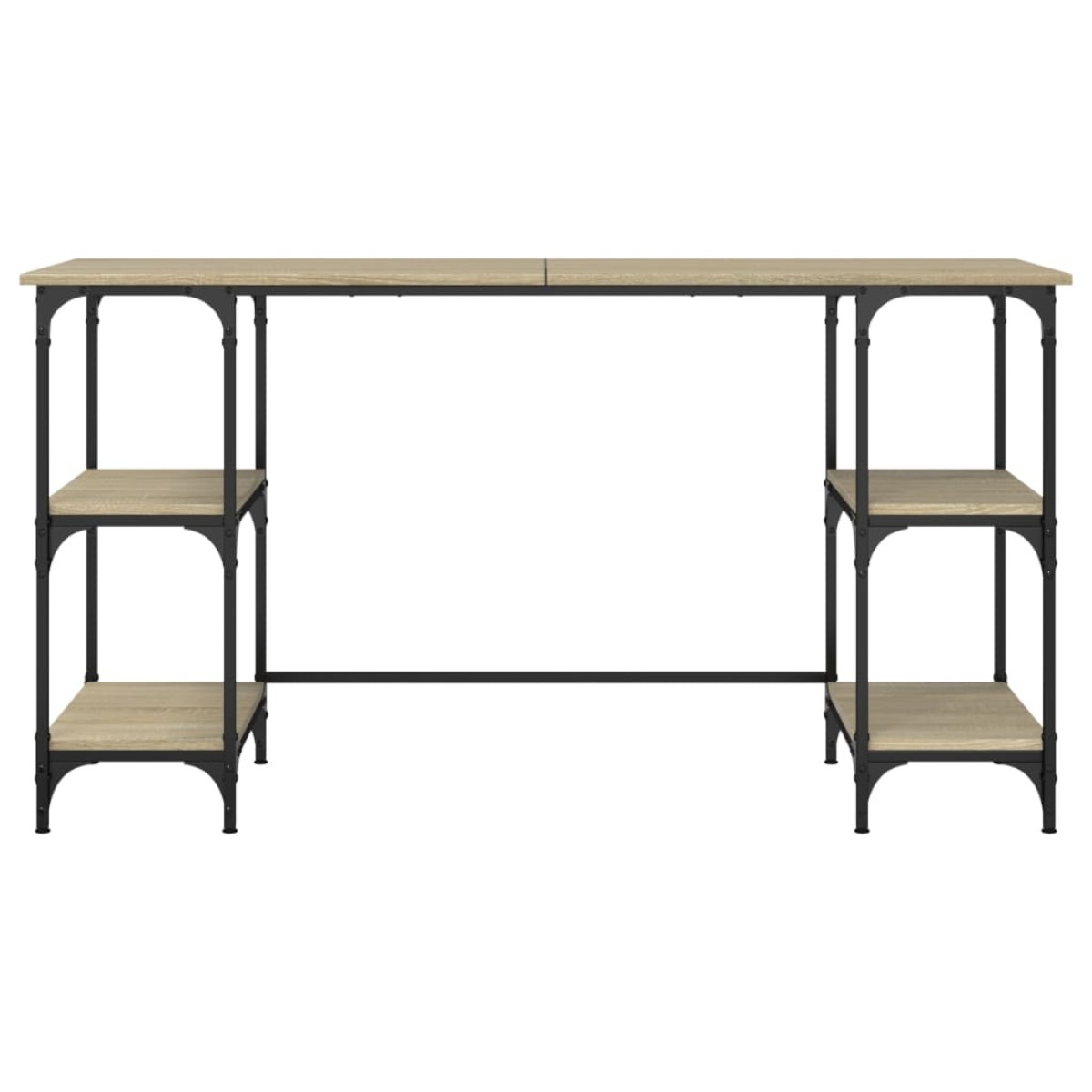 vidaXL Γραφείο Sonoma Δρυς 140x50x75 εκ. Μέταλλο & Επεξεργασμένο Ξύλο