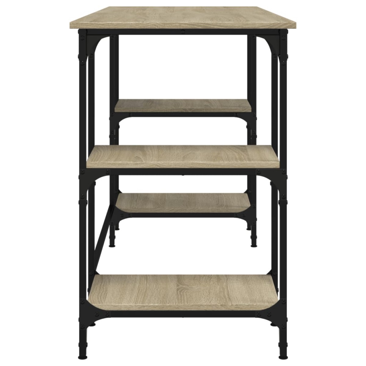vidaXL Γραφείο Sonoma Δρυς 140x50x75 εκ. Μέταλλο & Επεξεργασμένο Ξύλο