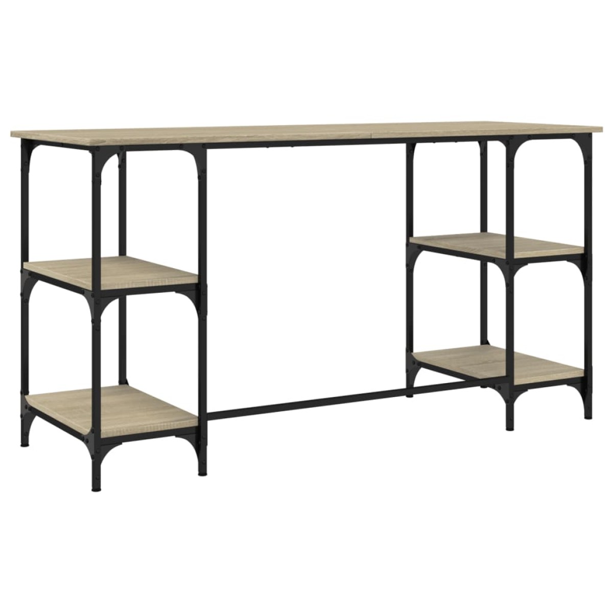 vidaXL Γραφείο Sonoma Δρυς 140x50x75 εκ. Μέταλλο & Επεξεργασμένο Ξύλο
