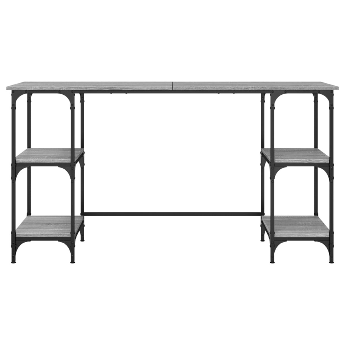 vidaXL Γραφείο Γκρι Sonoma 140x50x75 εκ. Μέταλλο & Επεξεργασμένο Ξύλο