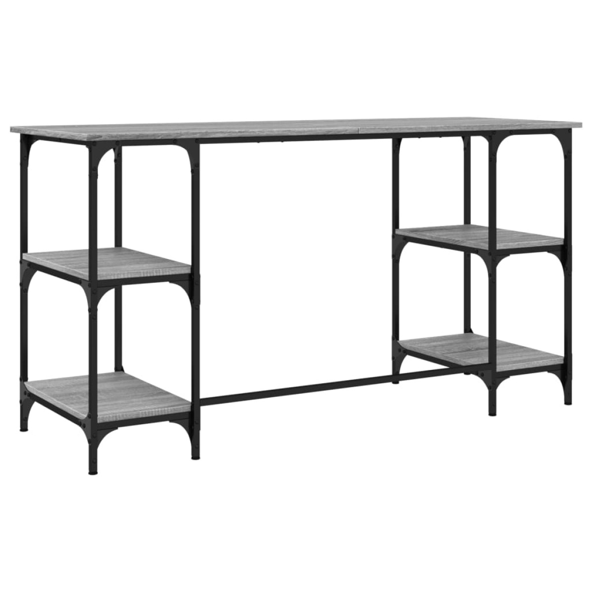 vidaXL Γραφείο Γκρι Sonoma 140x50x75 εκ. Μέταλλο & Επεξεργασμένο Ξύλο