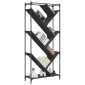 vidaXL Βιβλιοθήκη Μαύρη 79x30x180 εκ. Επεξεργασμένο Ξύλο & Μέταλλο