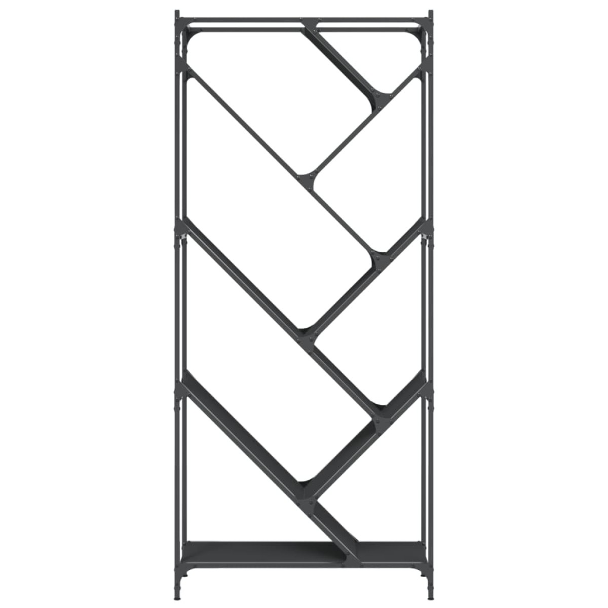 vidaXL Βιβλιοθήκη Μαύρη 79x30x180 εκ. Επεξεργασμένο Ξύλο & Μέταλλο
