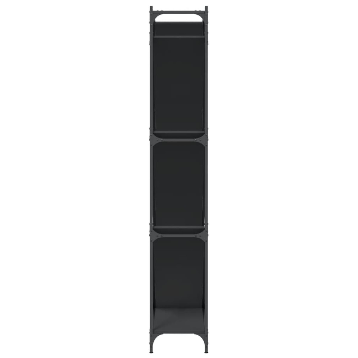 vidaXL Βιβλιοθήκη Μαύρη 79x30x180 εκ. Επεξεργασμένο Ξύλο & Μέταλλο