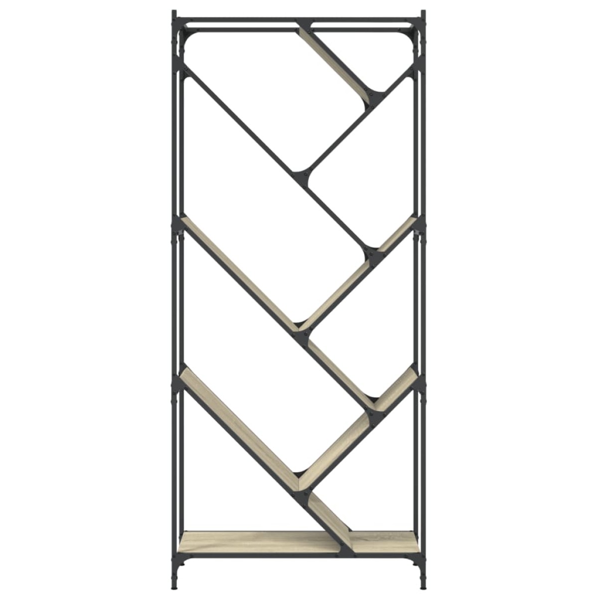 vidaXL Βιβλιοθήκη Sonoma Δρυς 79x30x180 εκ. Επεξεργ. Ξύλο & Μέταλλο