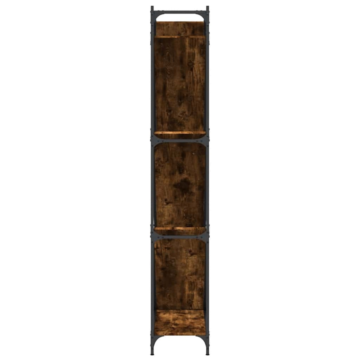 vidaXL Βιβλιοθήκη Καπνιστή Δρυς 79x30x180 εκ. Επεξεργ. Ξύλο & Μέταλλο