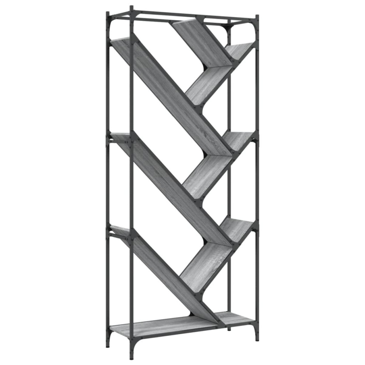 vidaXL Βιβλιοθήκη Γκρι Sonoma 79x30x180 εκ. Επεξεργ. Ξύλο & Μέταλλο