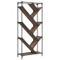 vidaXL Βιβλιοθήκη Καφέ Δρυς 79x30x180 εκ. Επεξεργ. Ξύλο & Μέταλλο