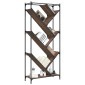 vidaXL Βιβλιοθήκη Καφέ Δρυς 79x30x180 εκ. Επεξεργ. Ξύλο & Μέταλλο