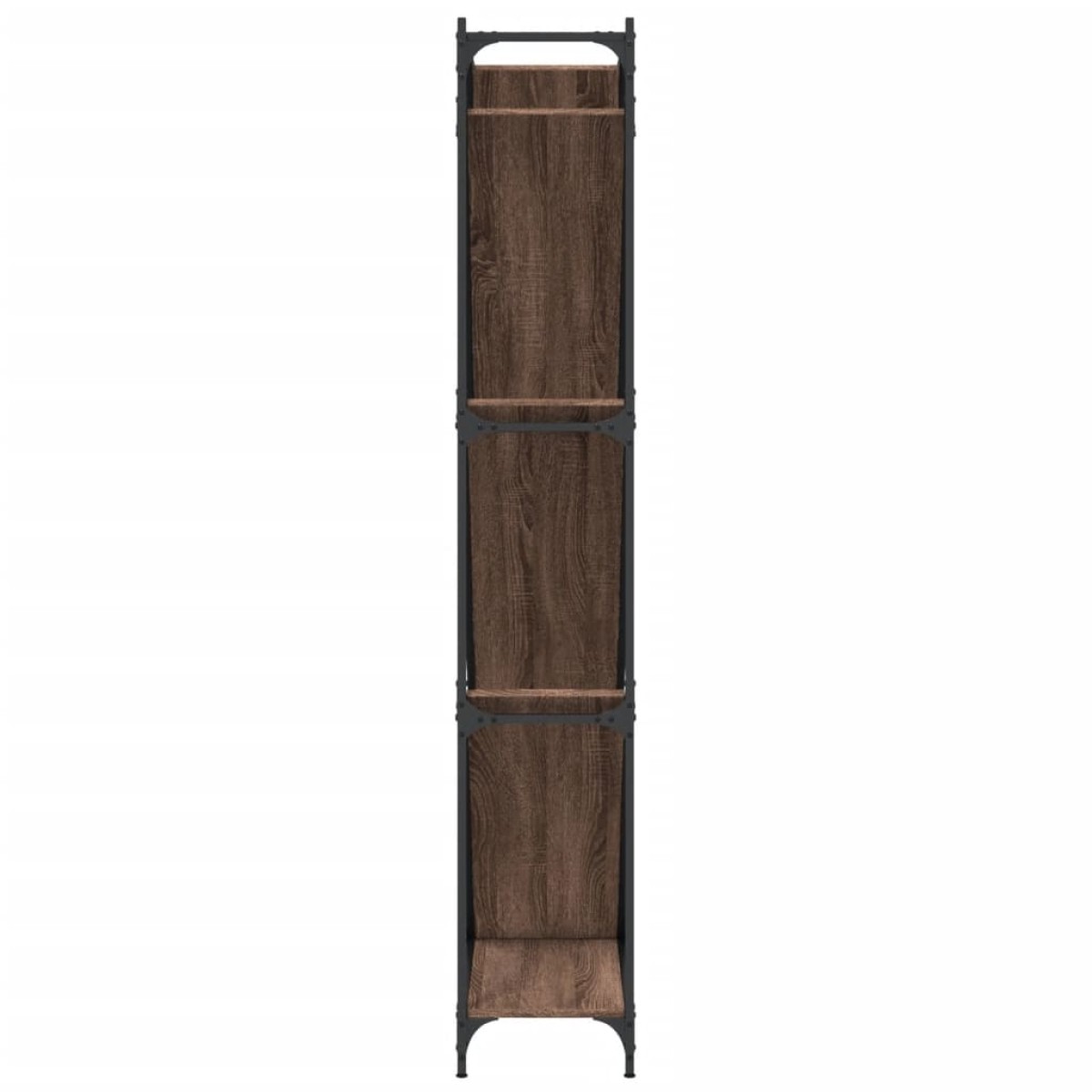 vidaXL Βιβλιοθήκη Καφέ Δρυς 79x30x180 εκ. Επεξεργ. Ξύλο & Μέταλλο