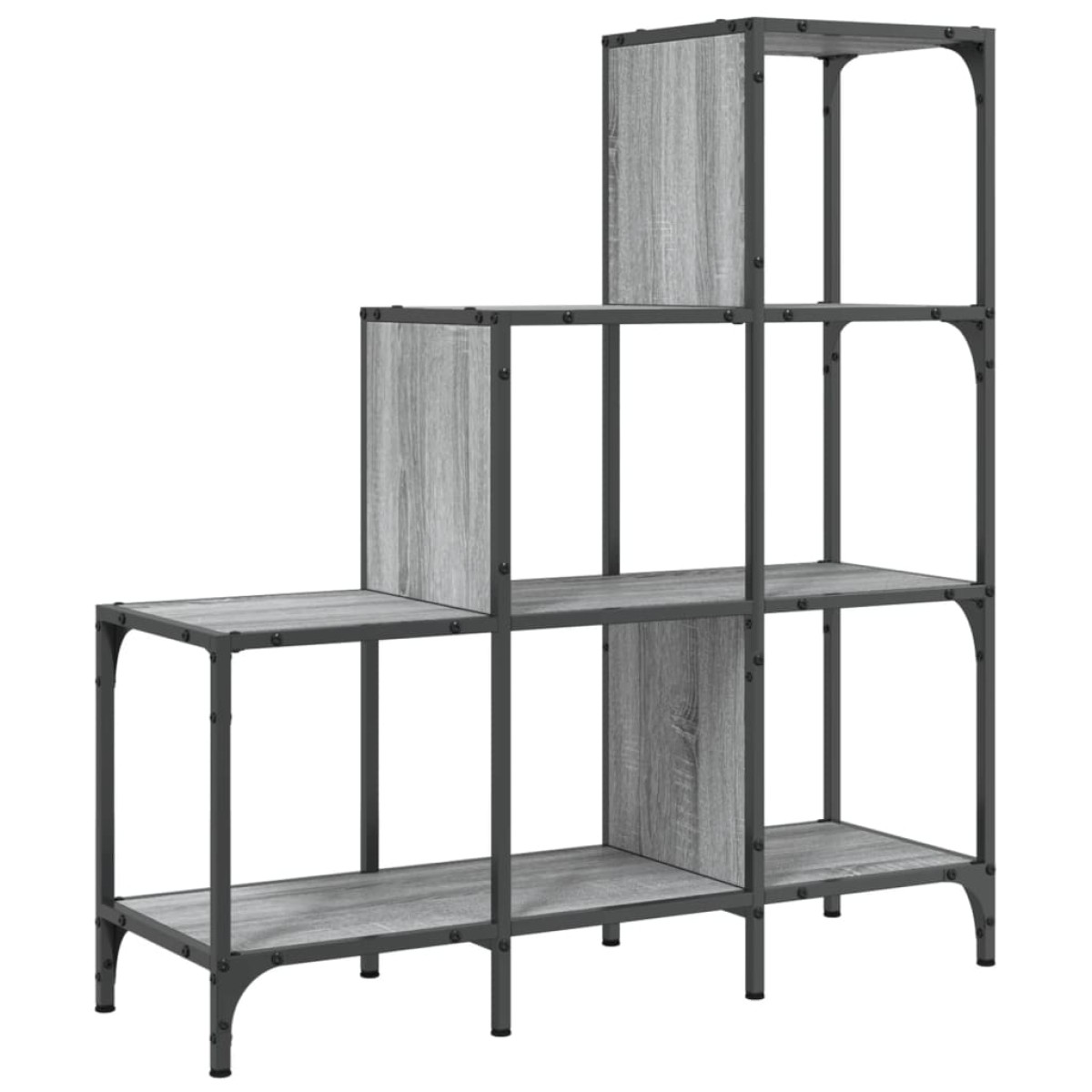 vidaXL Βιβλιοθήκη Γκρι Sonoma 92x30x102 εκ. Επεξεργ. Ξύλο & Μέταλλο