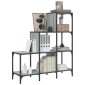 vidaXL Βιβλιοθήκη Γκρι Sonoma 92x30x102 εκ. Επεξεργ. Ξύλο & Μέταλλο