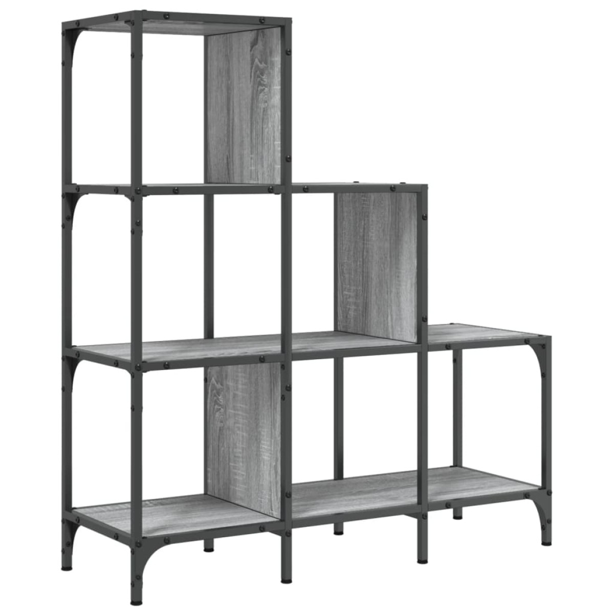 vidaXL Βιβλιοθήκη Γκρι Sonoma 92x30x102 εκ. Επεξεργ. Ξύλο & Μέταλλο