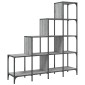 vidaXL Βιβλιοθήκη Γκρι Sonoma 122x30x132 εκ. Επεξεργ. Ξύλο & Μέταλλο