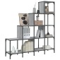 vidaXL Βιβλιοθήκη Γκρι Sonoma 122x30x132 εκ. Επεξεργ. Ξύλο & Μέταλλο