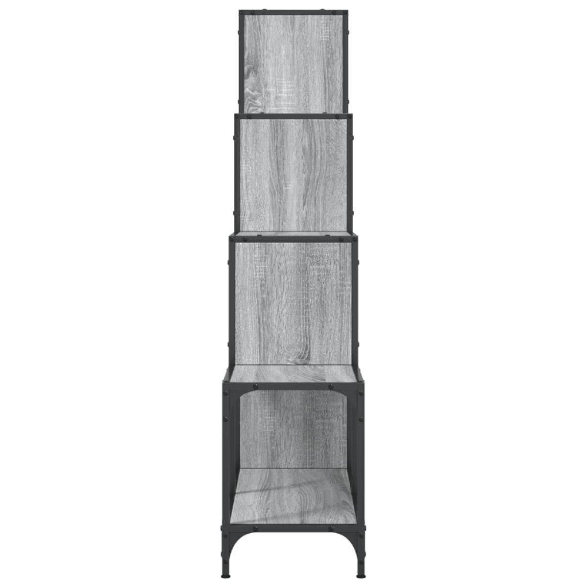 vidaXL Βιβλιοθήκη Γκρι Sonoma 122x30x132 εκ. Επεξεργ. Ξύλο & Μέταλλο