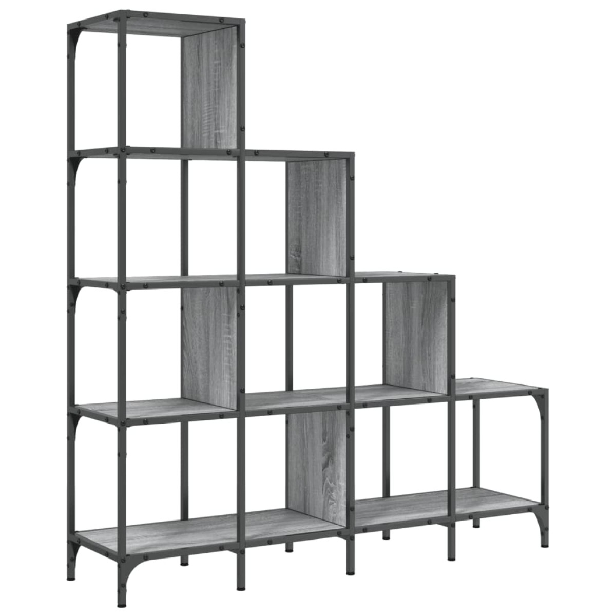 vidaXL Βιβλιοθήκη Γκρι Sonoma 122x30x132 εκ. Επεξεργ. Ξύλο & Μέταλλο