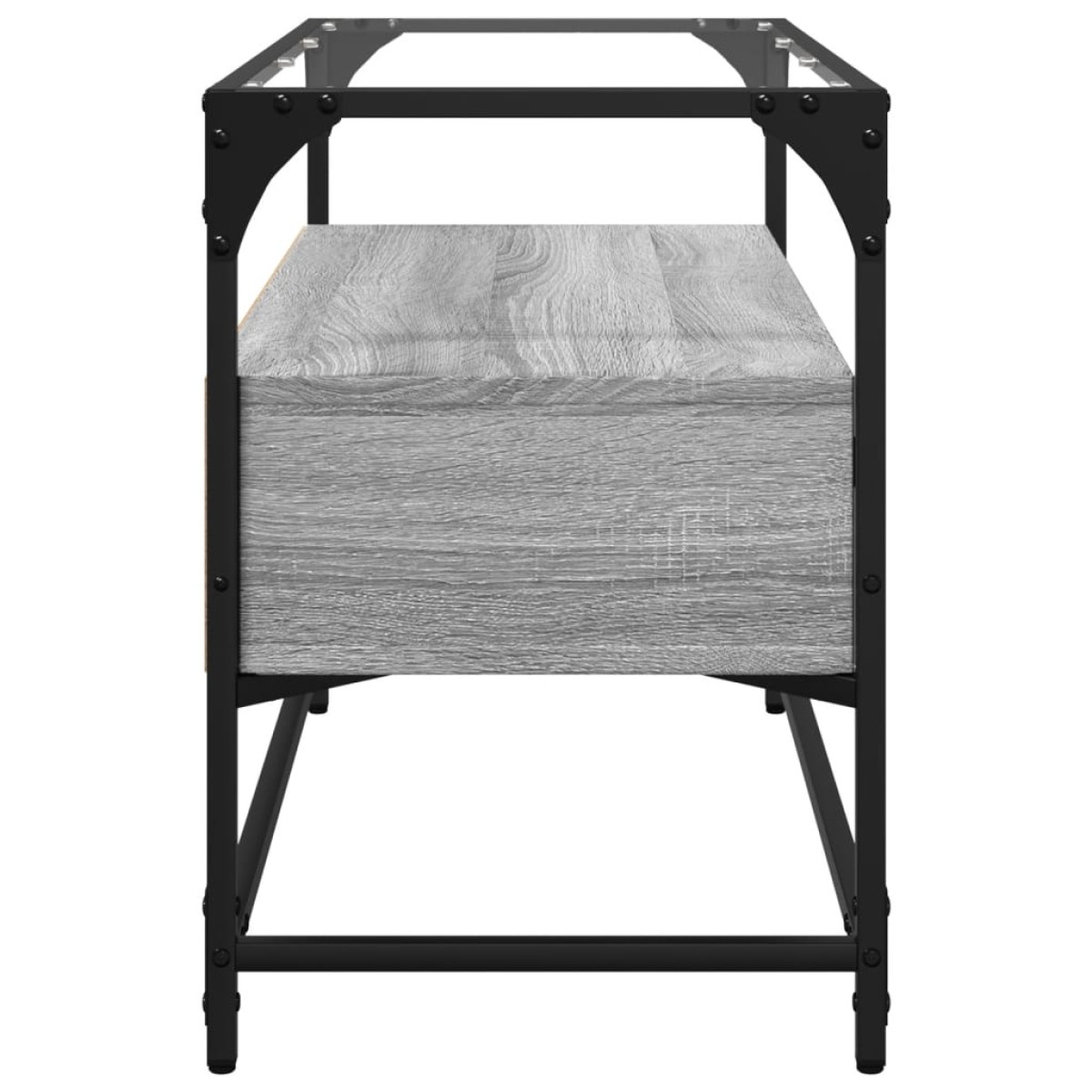 vidaXL Έπιπλο Τηλεόρασης Γυάλ Επιφάνεια Γκρι Sonoma 80x35x51εκ Επ Ξύλο