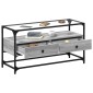 vidaXL Έπιπλο Τηλεόρασης Γυάλ Επιφάνεια Γκρι Sonoma 98x35x51εκ Επ Ξύλο