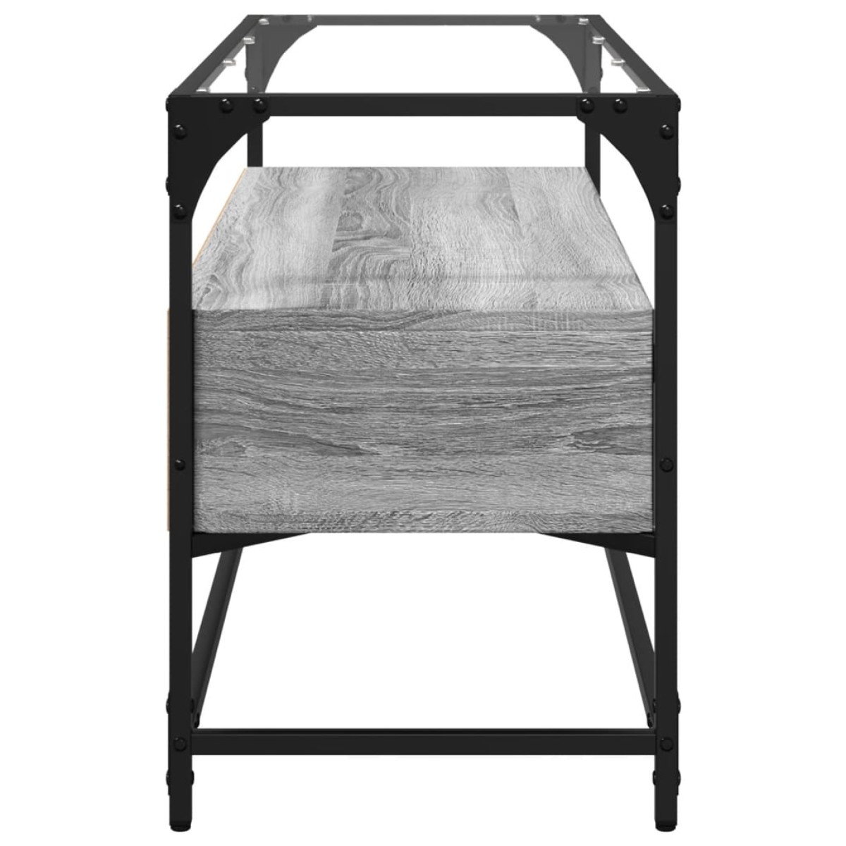 vidaXL Έπιπλο Τηλεόρασης Γυάλ Επιφάνεια Γκρι Sonoma 98x35x51εκ Επ Ξύλο