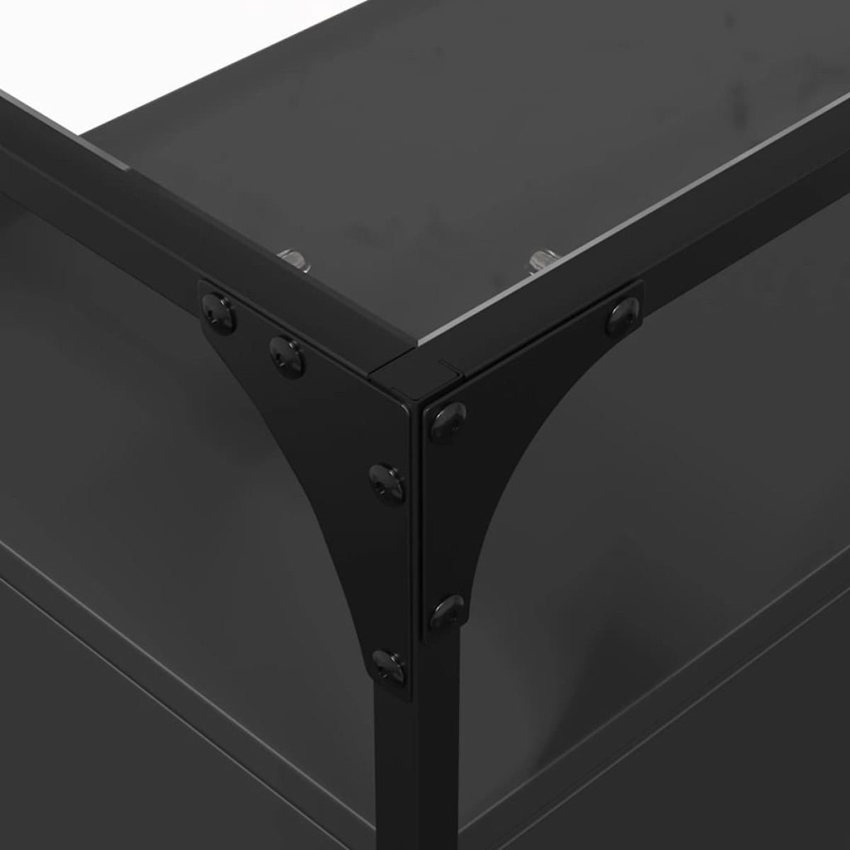 vidaXL Βοηθητικό Έπιπλο Γυάλ Επιφάνεια Μαύρο 98x35x81 εκ. Επ Ξύλο