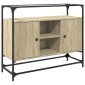 vidaXL Βοηθητικό Έπιπλο Γυάλ Επιφάνεια Sonoma Δρυς 98x35x81 εκ Επ Ξύλο