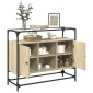 vidaXL Βοηθητικό Έπιπλο Γυάλ Επιφάνεια Sonoma Δρυς 98x35x81 εκ Επ Ξύλο