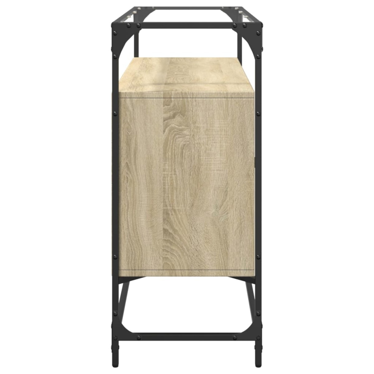vidaXL Βοηθητικό Έπιπλο Γυάλ Επιφάνεια Sonoma Δρυς 98x35x81 εκ Επ Ξύλο