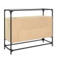 vidaXL Βοηθητικό Έπιπλο Γυάλ Επιφάνεια Sonoma Δρυς 98x35x81 εκ Επ Ξύλο