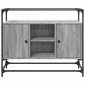 vidaXL Βοηθητικό Έπιπλο Γυάλ Επιφάνεια Γκρι Sonoma 98x35x81 εκ Επ Ξύλο