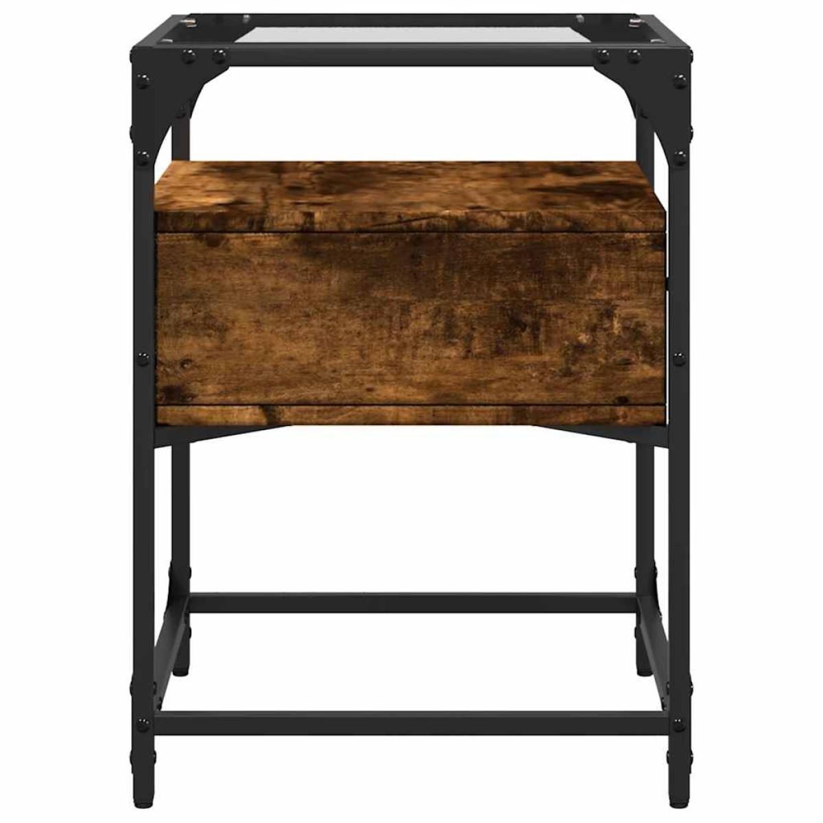 vidaXL Κομοδίνα 2 τεμ. Καπνιστή Δρυς 40x40x55 εκ. Επεξεργ. Ξύλο