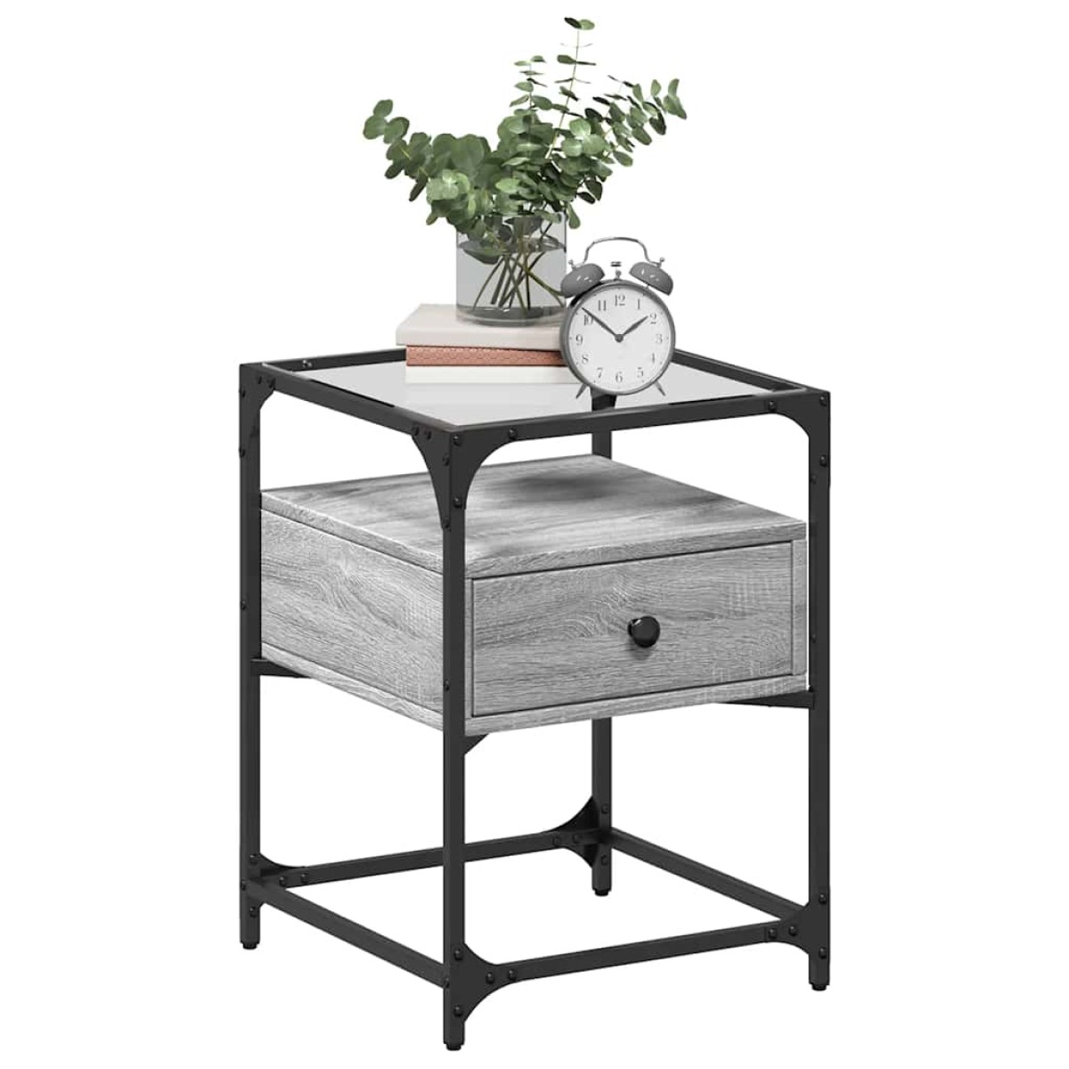vidaXL Κομοδίνα 2 τεμ. Γκρι Sonoma 40 x 40 x 55 εκ. από Επεξεργ. Ξύλο