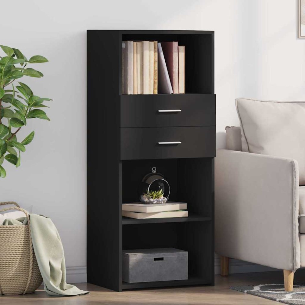 vidaXL Ντουλάπι Μαύρο 50x42,5x124 εκ. από Επεξεργασμένο Ξύλο