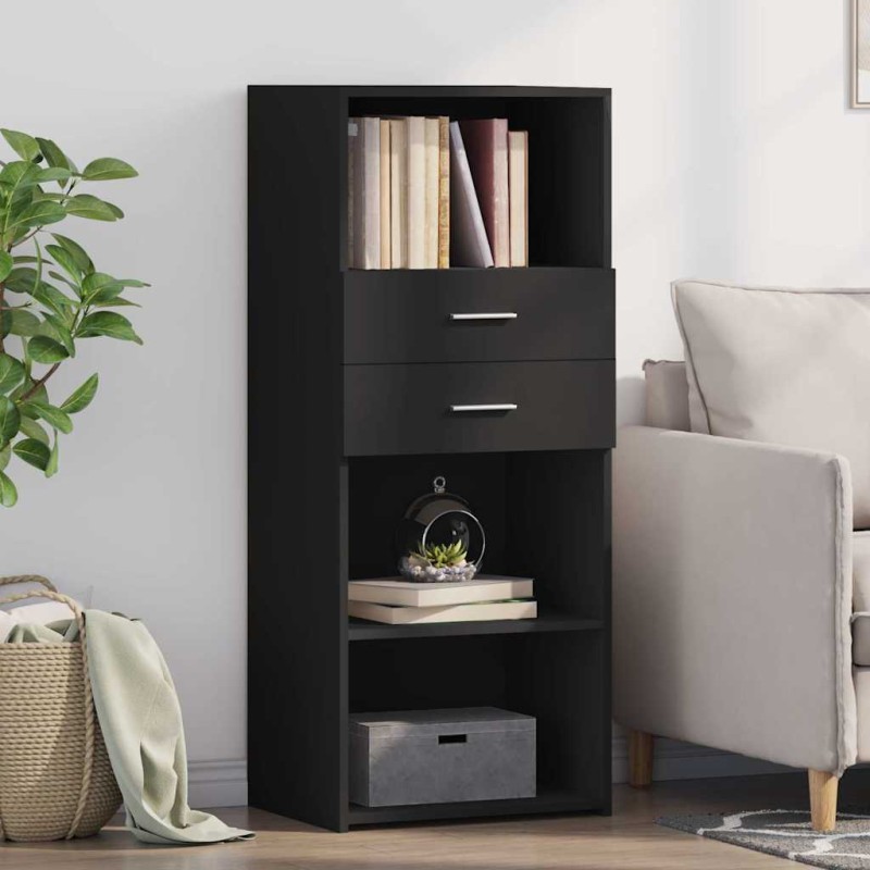 vidaXL Ντουλάπι Μαύρο 50x42,5x124 εκ. από Επεξεργασμένο Ξύλο