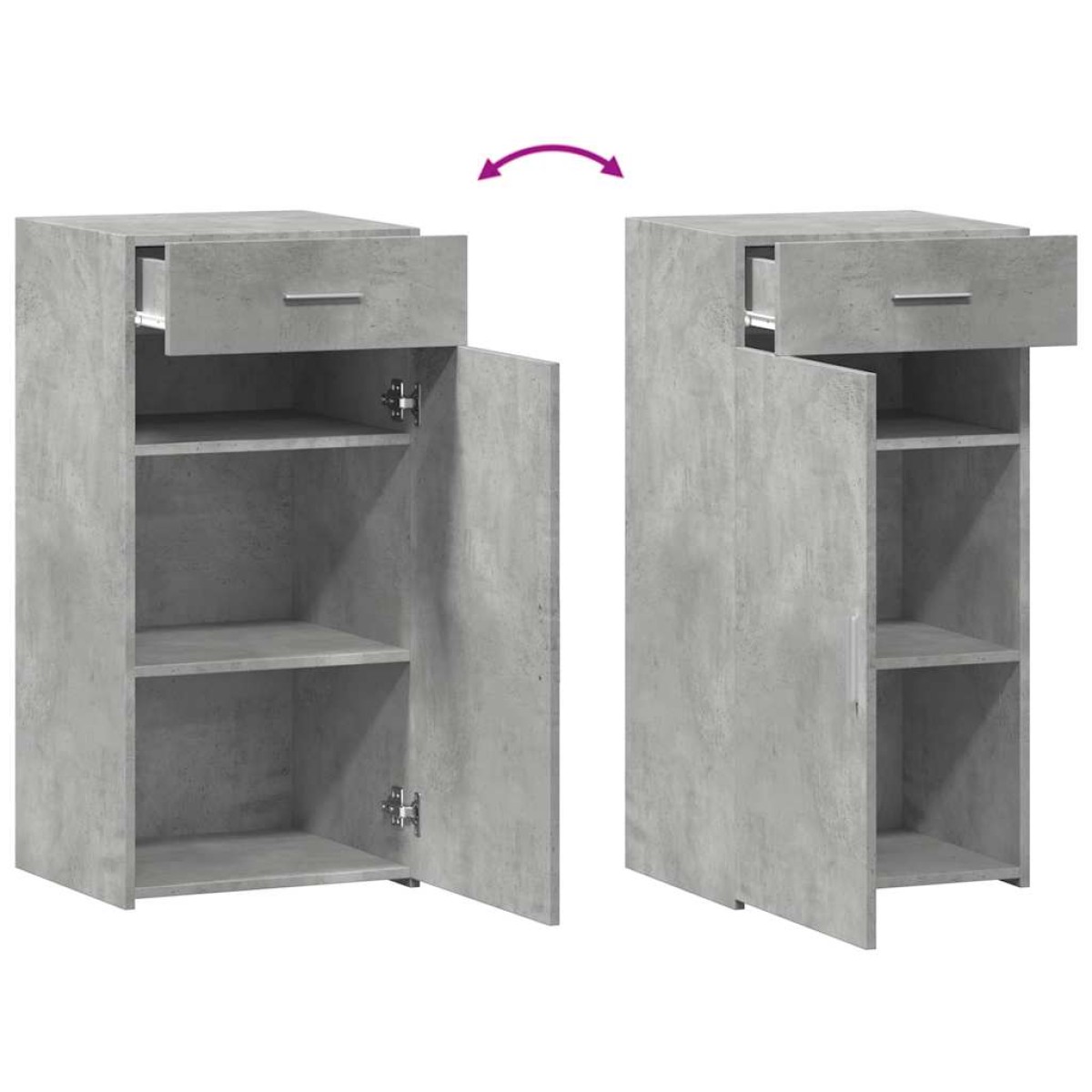 vidaXL Ντουλάπι Γκρι Σκυροδέματος 45x42,5x93 εκ. Επεξεργασμένο Ξύλο