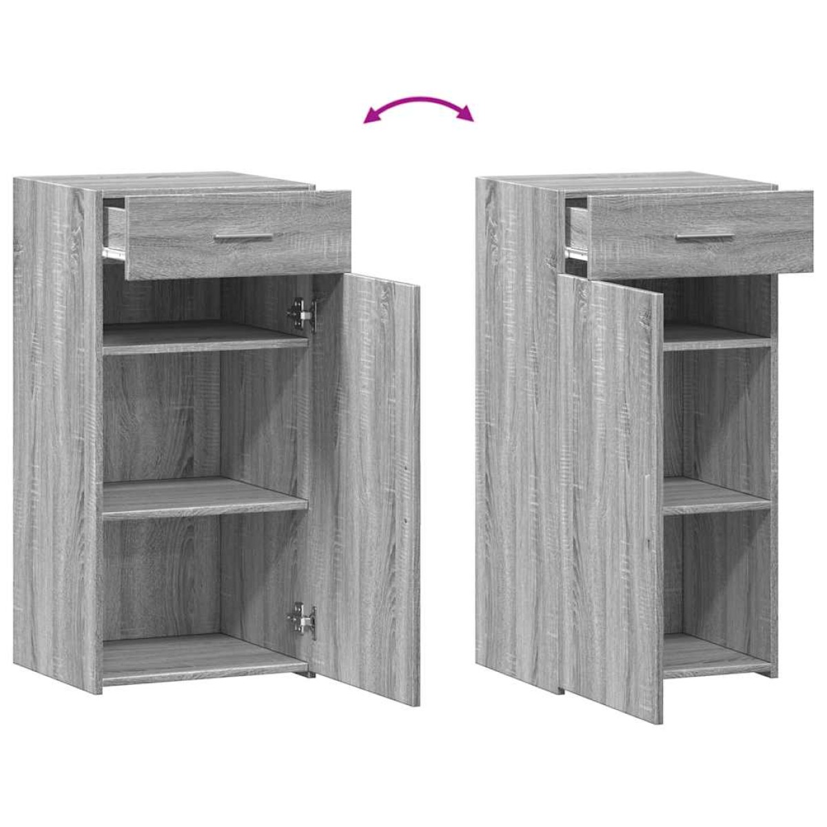 vidaXL Ραφιέρα Γκρι Sonoma 45x42,5x93 εκ. από Επεξεργασμένο Ξύλο