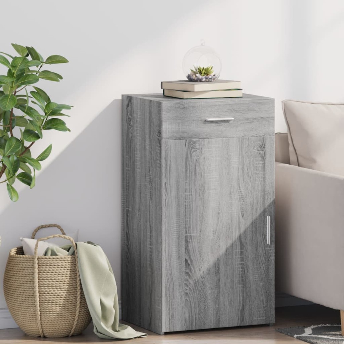 vidaXL Ραφιέρα Γκρι Sonoma 50x42,5x93 εκ. από Επεξεργασμένο Ξύλο