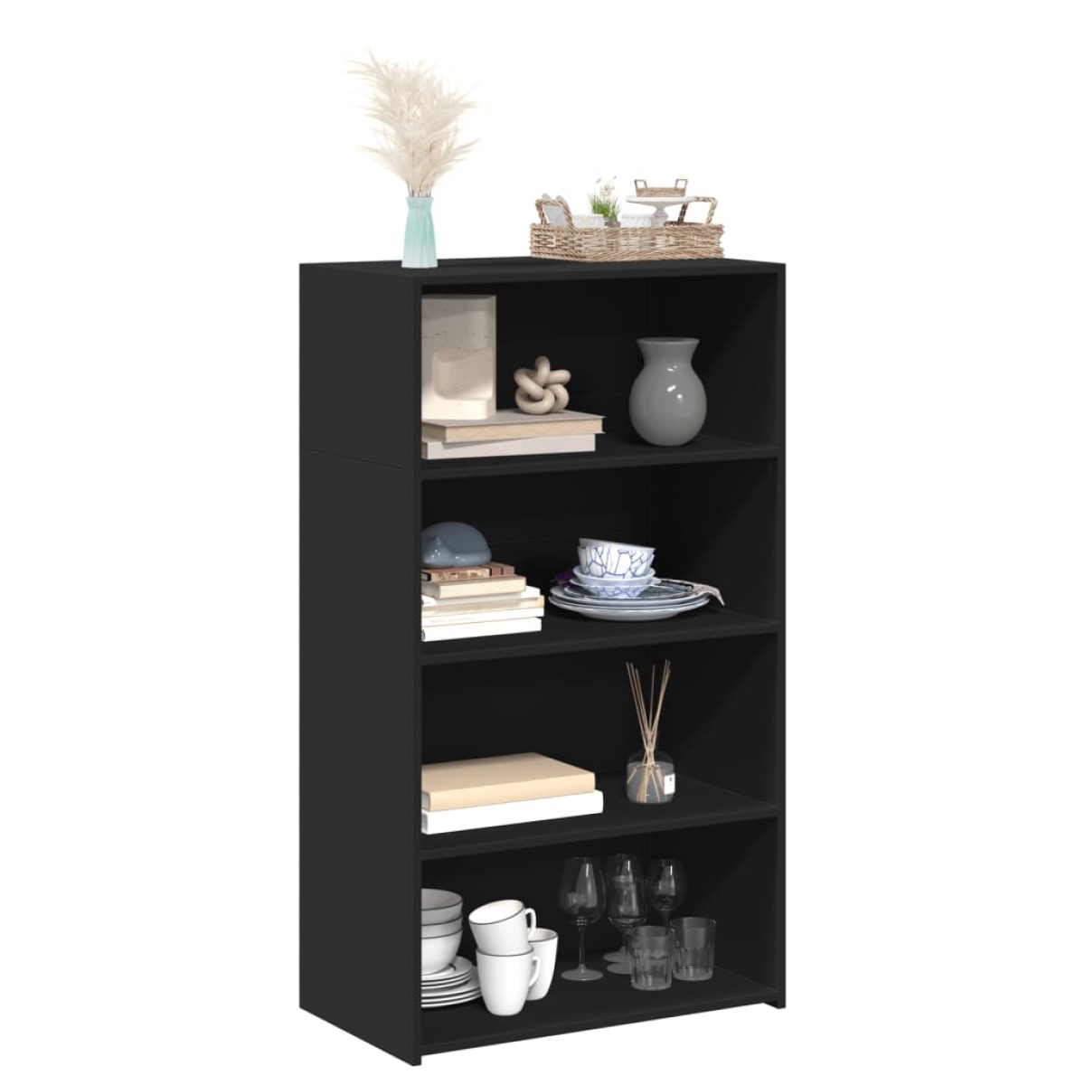 vidaXL Ντουλάπι Μαύρο 70x41x124 εκ. από Επεξεργασμένο Ξύλο