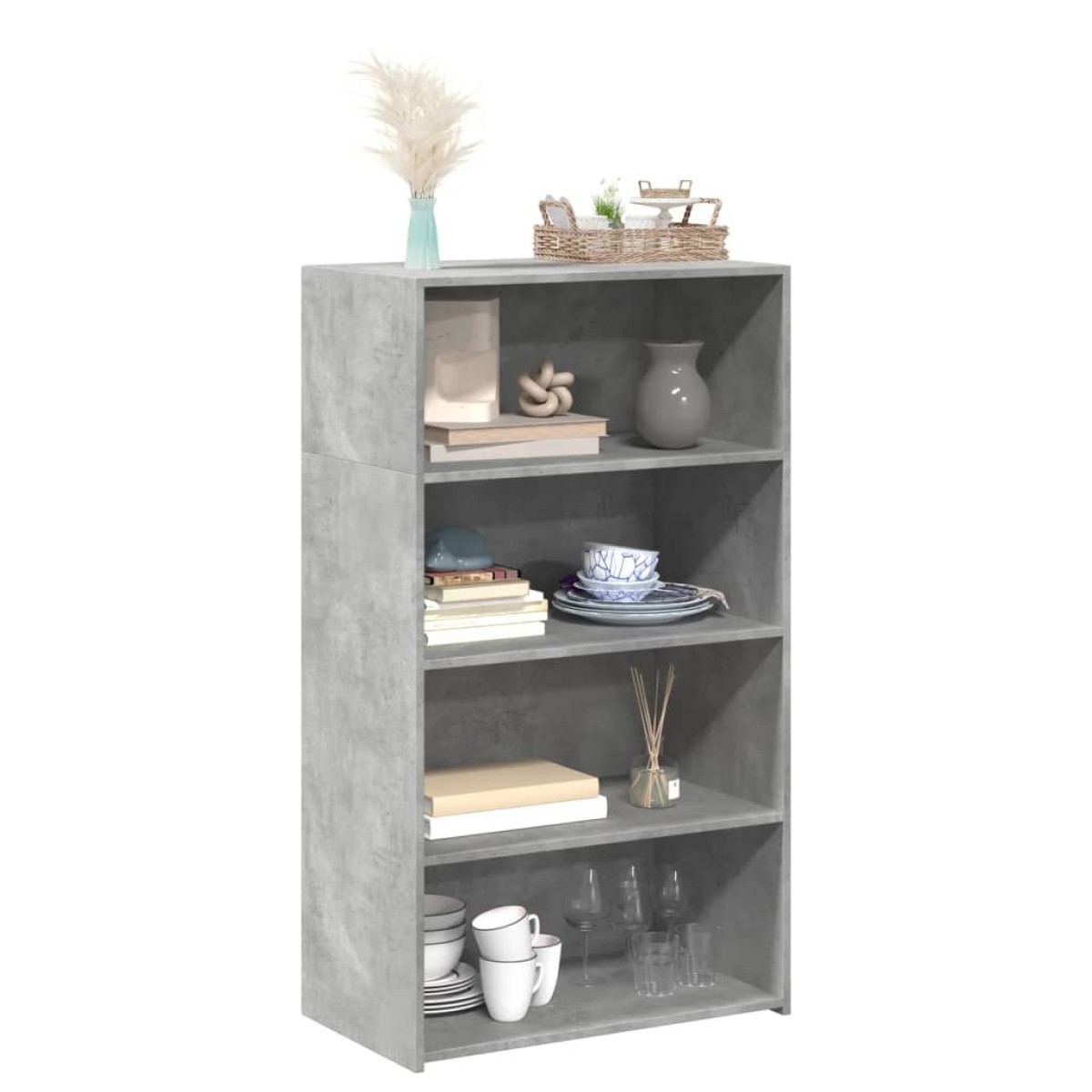 vidaXL Ντουλάπι Γκρι Σκυροδέματος 70x41x124 εκ. από Επεξεργασμένο Ξύλο